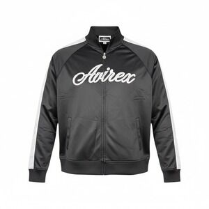 Vintage Avirex Men's Black White Track Jacket Full Zip Athletic Size XL NEW